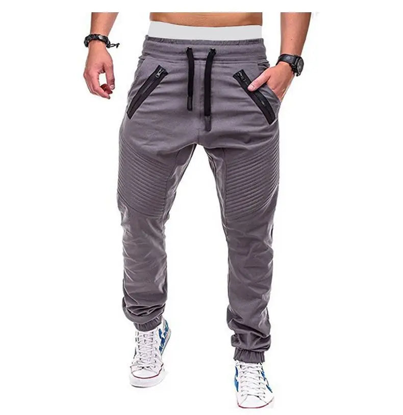 Men's Sports Pants Spring Autumn Trendy Versatile Casual Foot Trousers Fashionable Cotton Woven Sweatpants Men