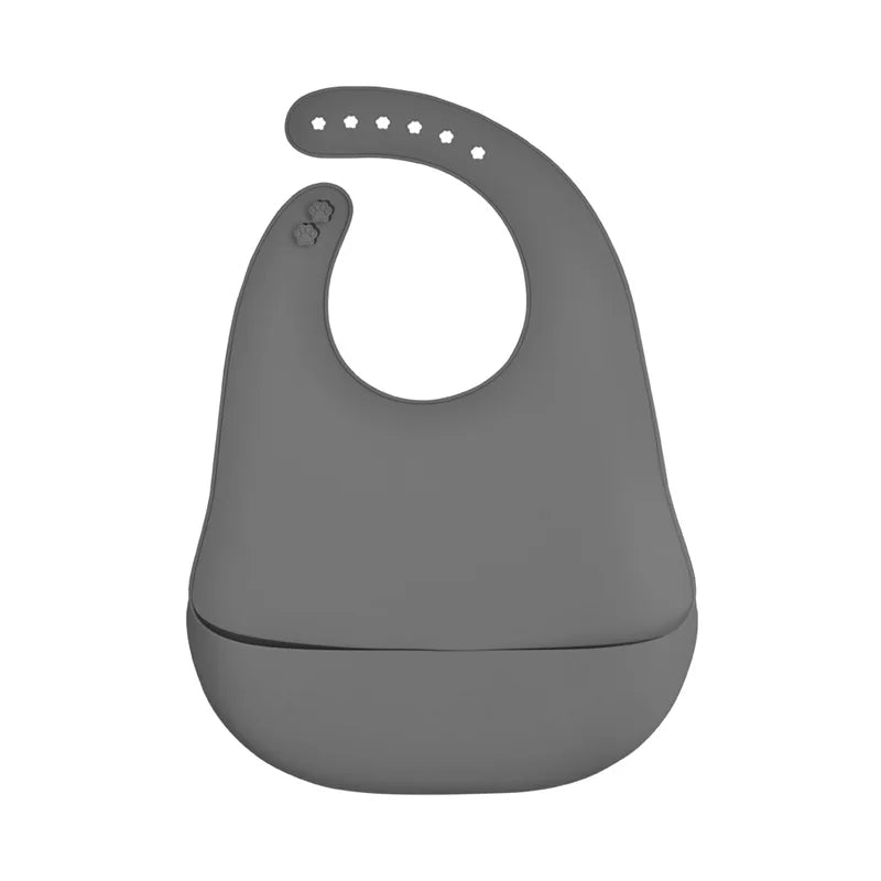 Baby Silicone Bib, Waterproof and Adjustable, Food-Grade Soft Silicone, Prevents Dirt and Drool during Feeding
