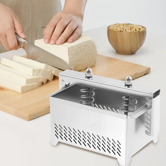 Stainless Tofu Press Cheese Making Press with Filter Cloth Paneer Maker Whey Separator for Kitchen Tofu Cheese Paneer DIY Mold