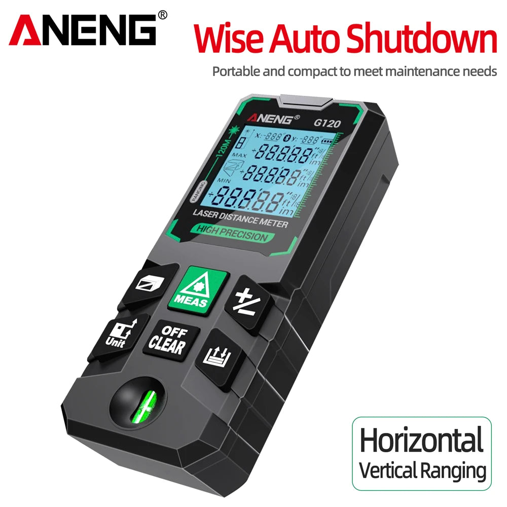 ANENG G50/G70/G100/G120 Autonomous Benchmark Rangefinder Green Laser Distance Meter 0.5~1 Second Flash Test Diastimeter Tools
