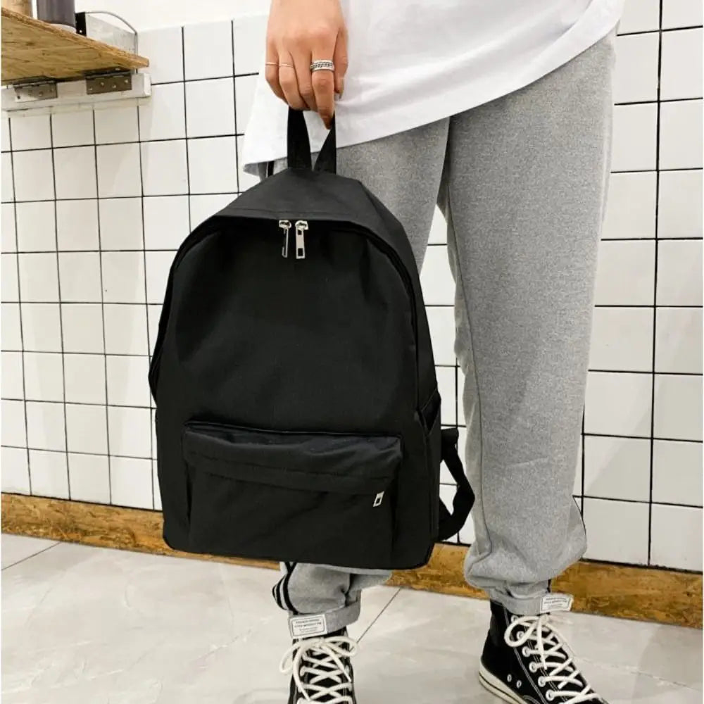 Casual Simple Solid Color Backpack Fashion Schoolbag School Bags Large Capacity Travel Backpack Book Bags Teenagers