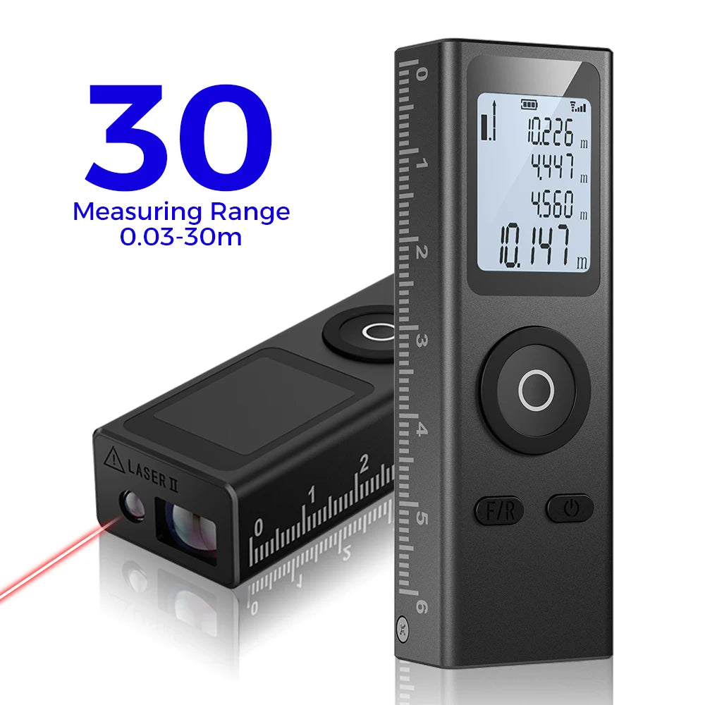Mini Laser Rangefinder 30M USB Rechargeable Infrared Distance Meter Digital Laser Tape Measure for Building Measurement Tool