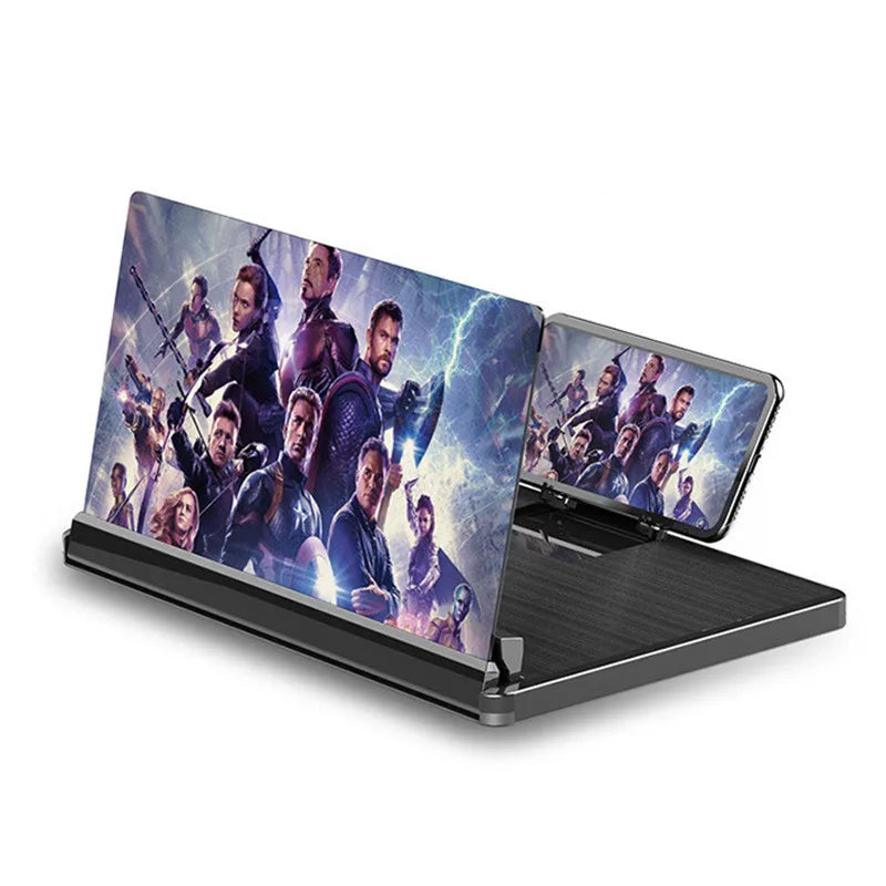 12 Inch Folding Mobile Phone Magnifying Glass HD Video Magnifying Glass 3D Mobile Phone Screen Magnifying Glass Desktop Bracket