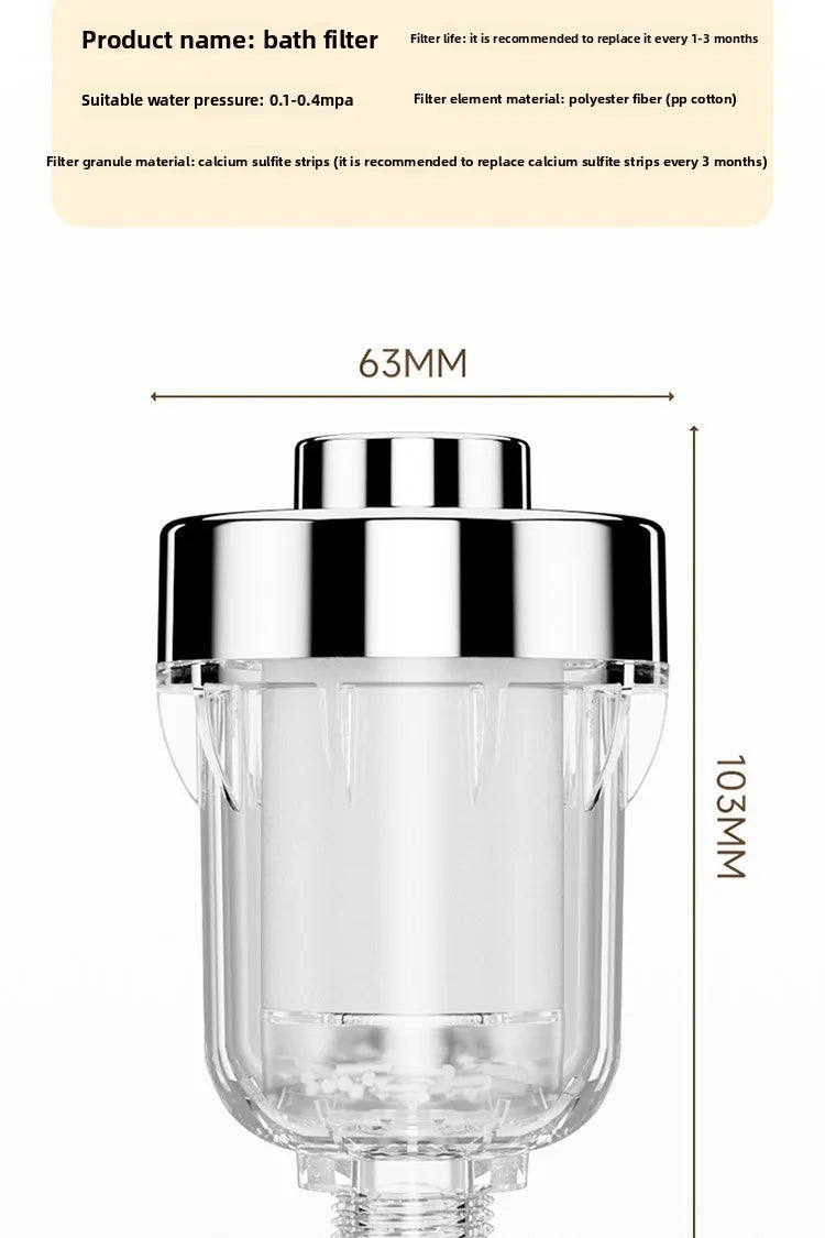 Showerhead Water Filter Universal Fit Bath Filter Removes Chlorine and Impurities Improves Water Quality for Shower