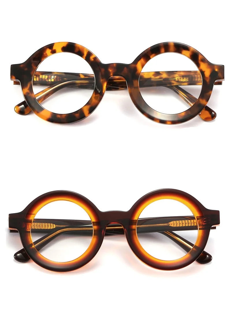 F·DRACON Plate Glasses Frames Retro Round Men And Women Frames Light Luxury Quality Optical Prescription Glasses Frames 23103