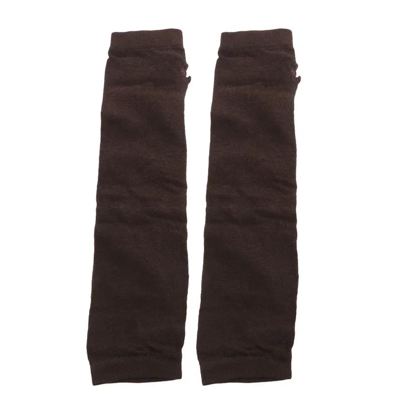 Stacked Style Extra Long Fingerless Gloves：Thick Knit Soft Skin-Friendly，Warm without sacrificing fashion sense