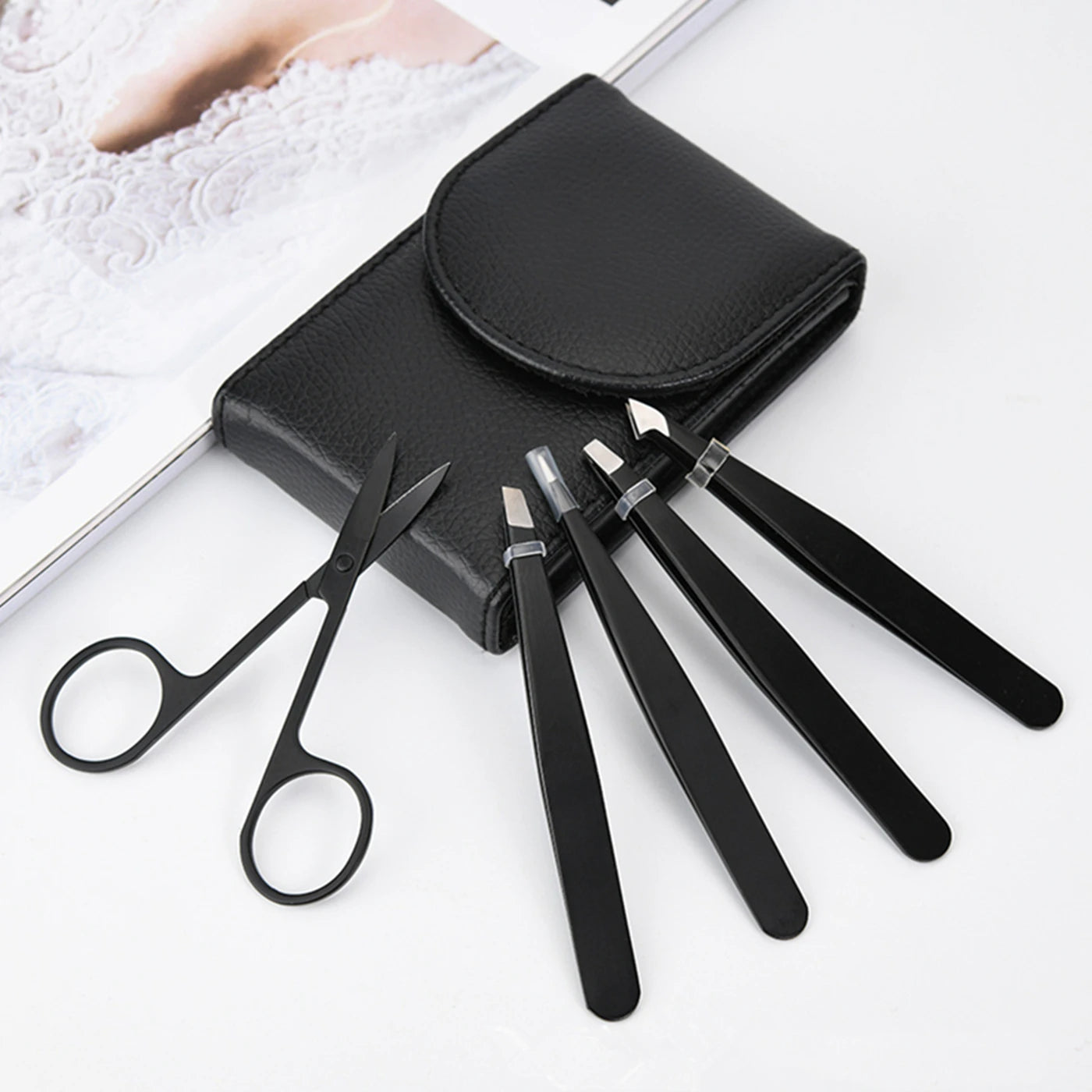 FEITA Professional Eyebrow Tweezers Beauty Fine Hairs Puller Stainless Steel Slanted Brow Clips Removal Makeup Tools for Woman
