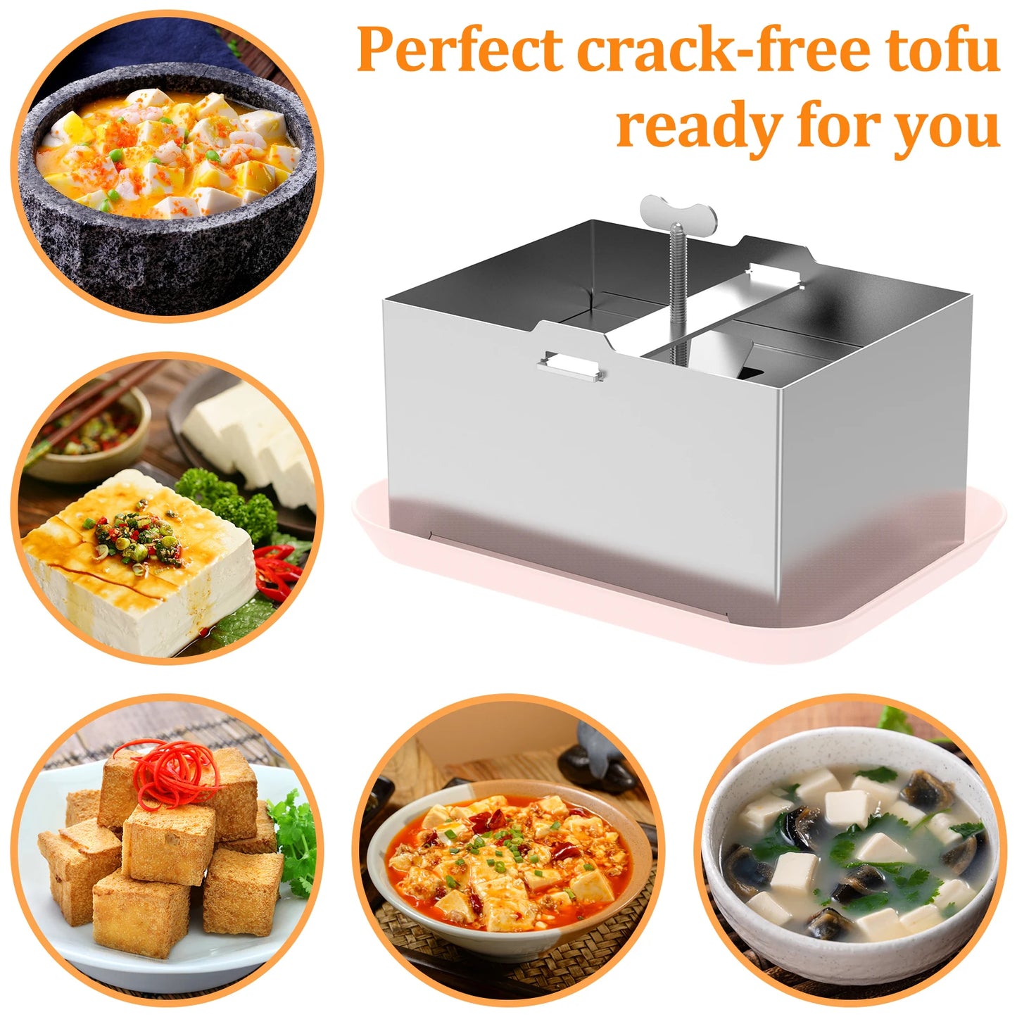 Tofu Press Mould Cheese Making Molds Food Grade Stainless Steel Tofu Maker Press Mold Kit Homemade Tofu Mold Kitchen Tool Set