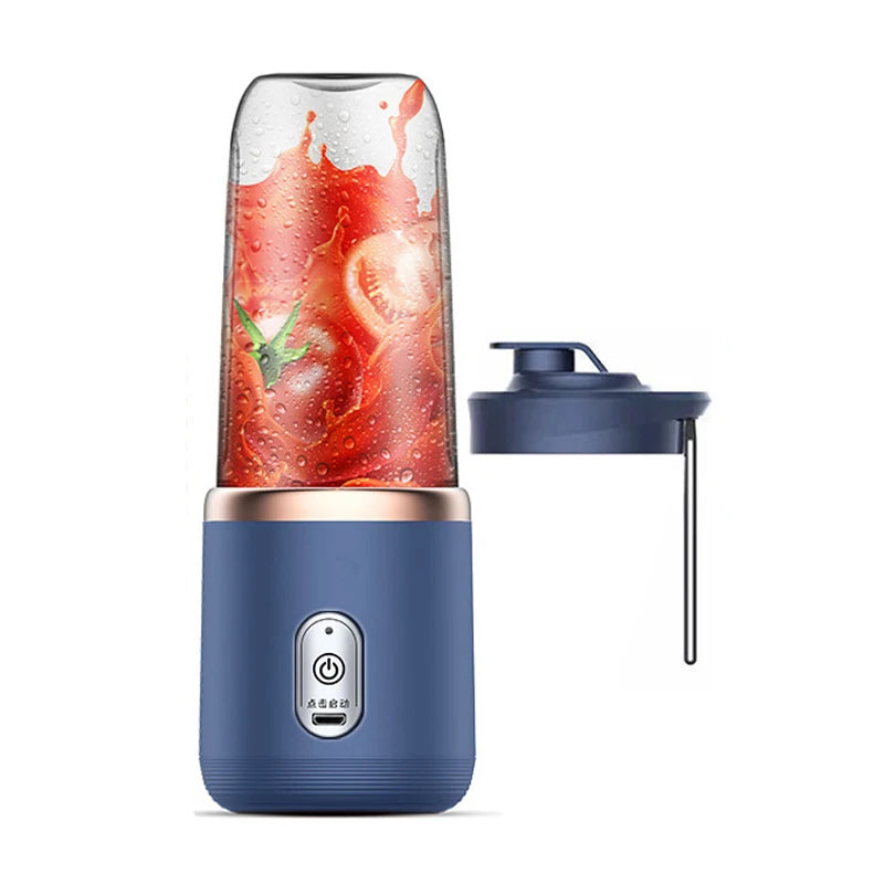 Portable Juicer Cup Smoothie Blender 6 Blade Blender Bottle Household Fruit Juicer Cup USB Rechargeable Juicer Kitchen Tool