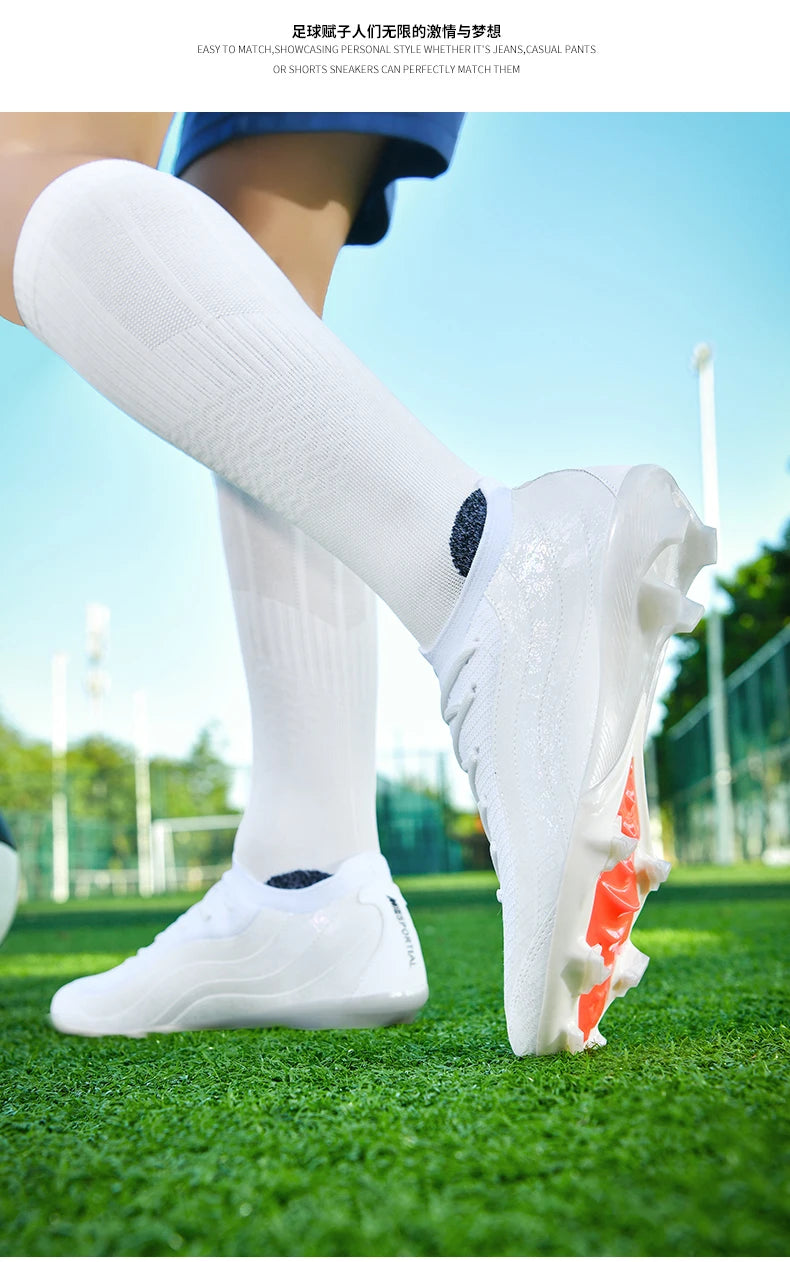 New Men's Soccer Shoes Professional Football Boots Non-Slip Cleats FG/TF Grass Outdoor Training Athletic Sneakers