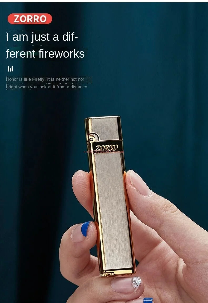 ZORRO High-end Kerosene Lighter Mini Metal Cigarette Lighter Windproof Lighter Portable Open Flame Lighter Gifts for Boyfriend