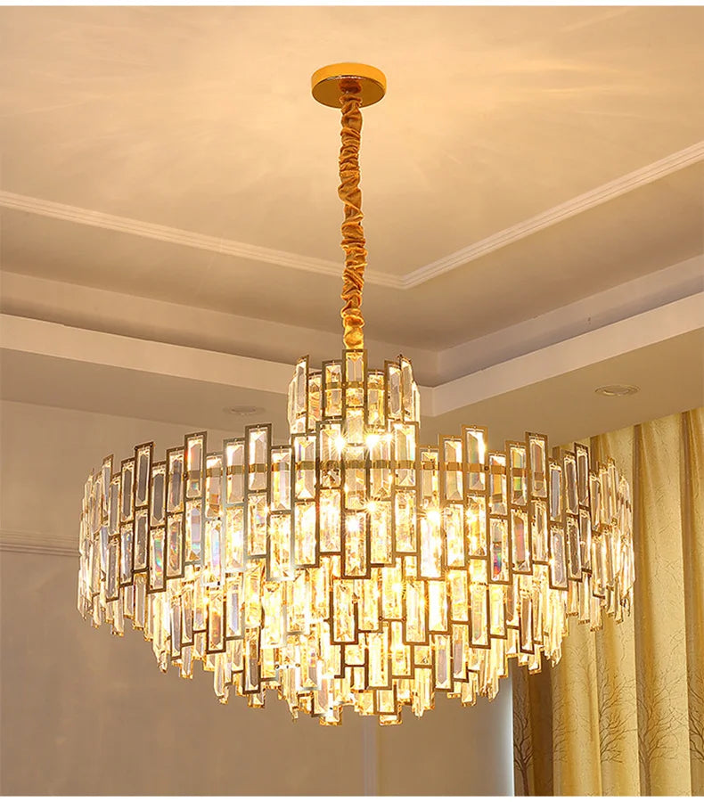 Luxury Crystal Chandelier Ceiling Light Fixture Dining Table Light Led Lighting Lamps Living Rooms Żyrandol Pendant Ceiling Lamp