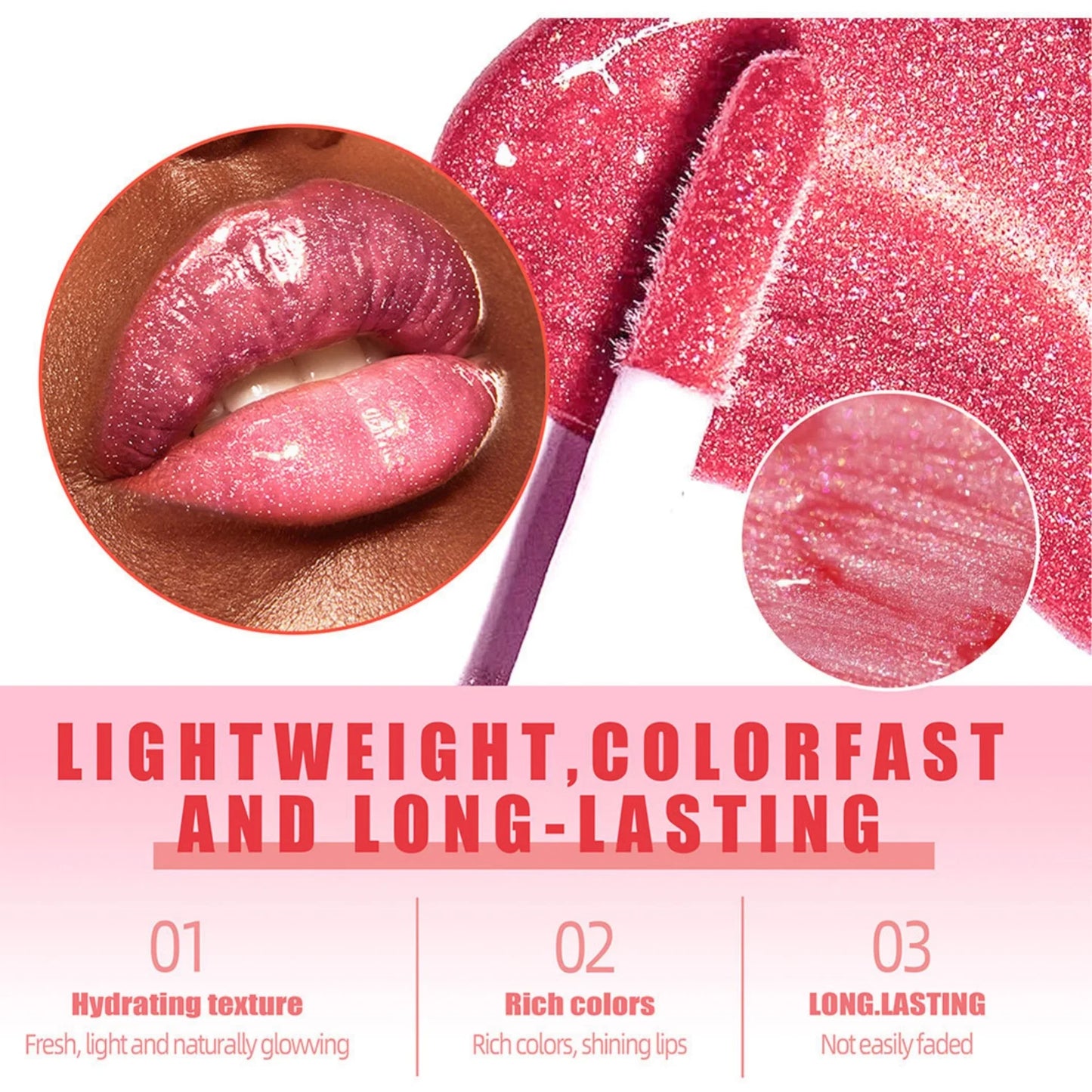 6pc Moisturizing Pearl Lip Glaze Set Watery Hydration Lip Gloss Transfer Resistant Long Lasting Vivid Color Liquid Lipstick