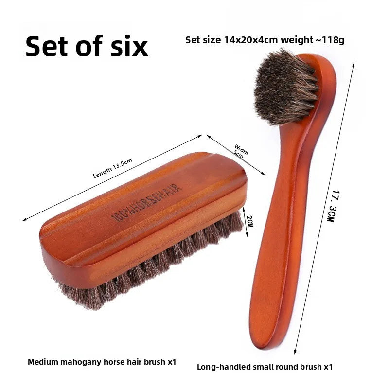 Horsehair Suede Polishing Brush Shoe Care Kit High Gloss Auto Seat Cleaner