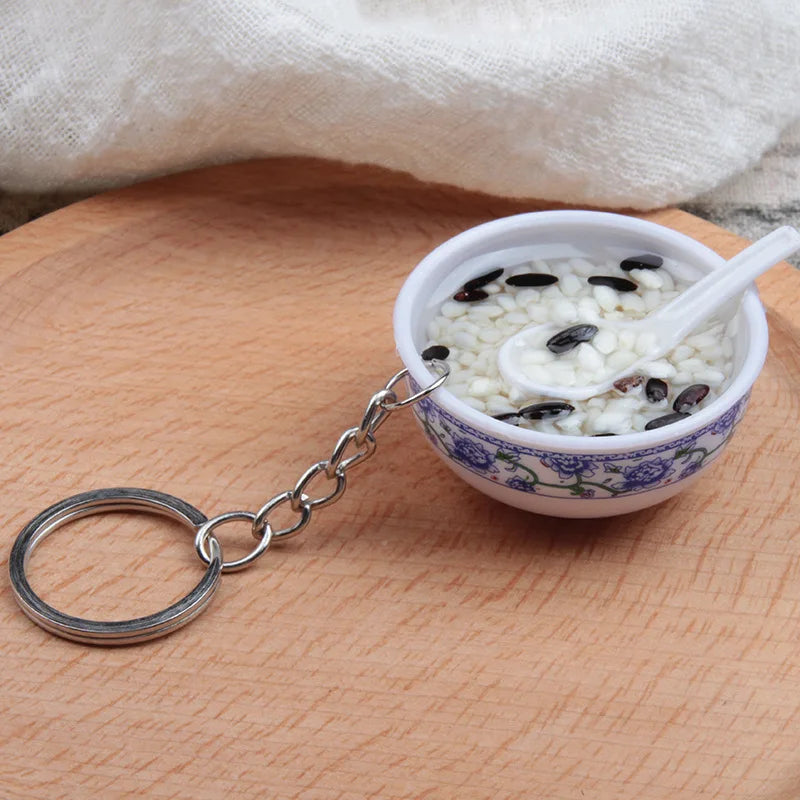New Styles Simulation Food Key Chains Bowl High Quality Bowl Shape Key Chain Pendant Wholesale