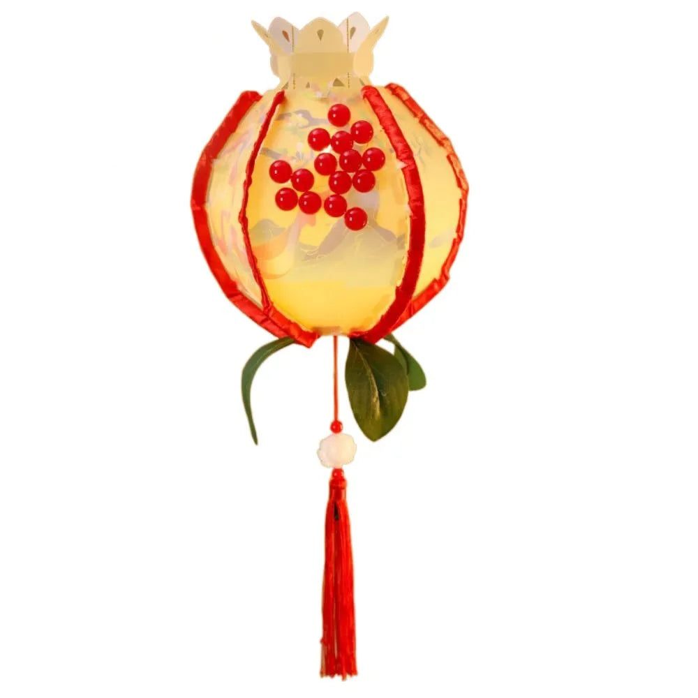 Rabbit Pomegranate Lantern Glowing Chinese Style Mid-Autumn Lanterns Handmade DIY Handheld Lanterns Mid Autumn Festival