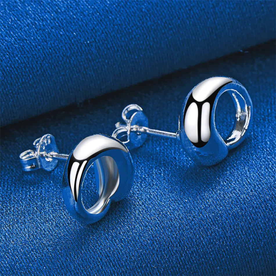 925 sterling silver luxurious and exquisite round earrings, fashionable ladies' temperament gift, party accessories jewelry