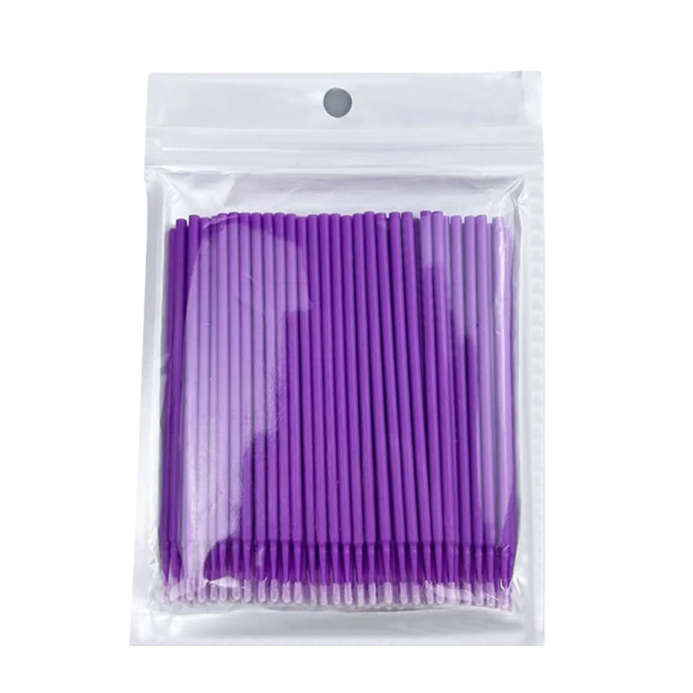 100pcs Eyelash Cleaning Brushes Micro Cotton Swab Individual Removing Makeup Brush Eyelashes Microbrush For Beauty Clean Tools