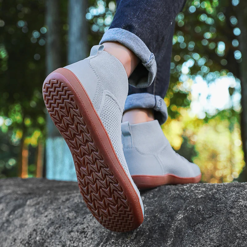 Men's And Women's High Top Barefoot Walking Shoes, Wide Toe Loose Shoes, Suitable For Comprehensive Training In The Gym And Driv