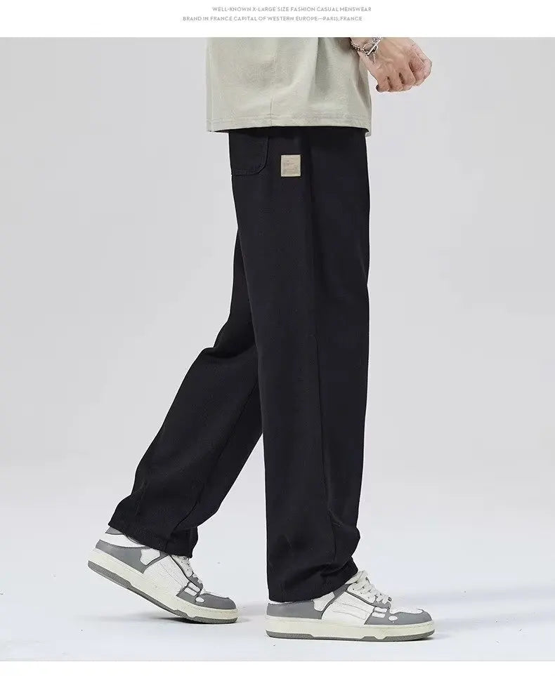 Spring Autumn Men's Loose Straight Leg Casual Sports Pants Trendy Brand Versatile Youthful Sle Long Pants Casual Trousers