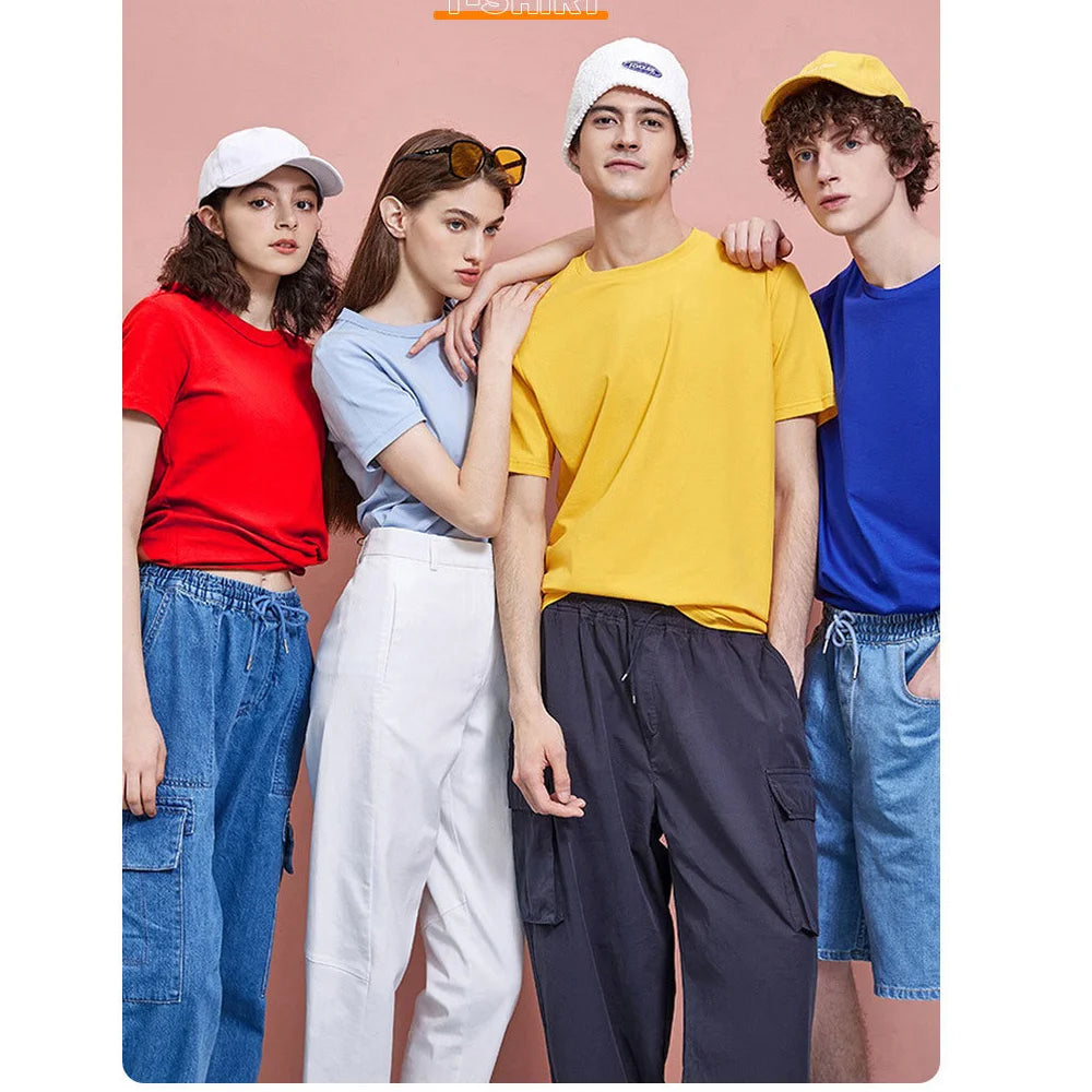 180gsm 100% Cotton T Shirt Men Custom Your Design Text  Tops Tee Men Print Your Brand Team DropShipping Cheap wholesale