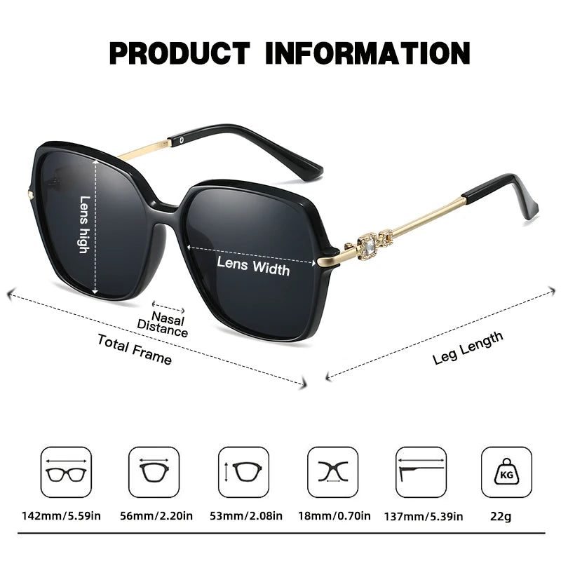 Polarized Fashion Square Metal Sunglasses Women Men Retro Trend Brand Sun Glasses Go Out Commute Male Female Protective Glasses