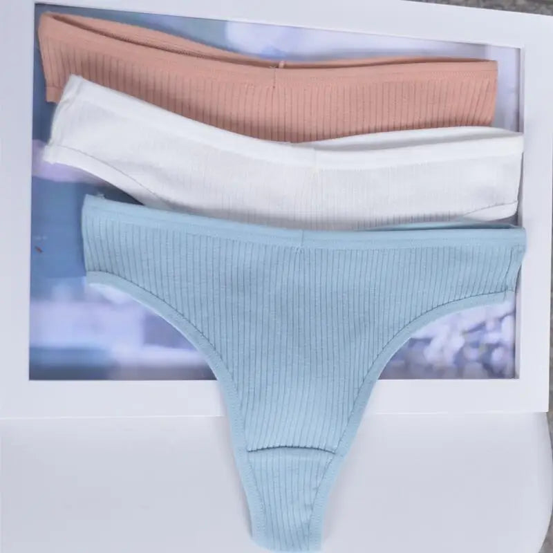Ladies thong cotton comfortable underwear sexy panties low waist young girl thong solid color  lingerie shorts Woman clothes