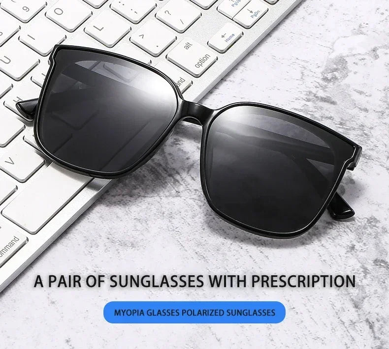 Trendy UV400 Sunglasses for Men Fashion Retro Square Polarized Sun Glasses Eyewear Male Women Vintage Myopia Eyewear0-1.0-4.0