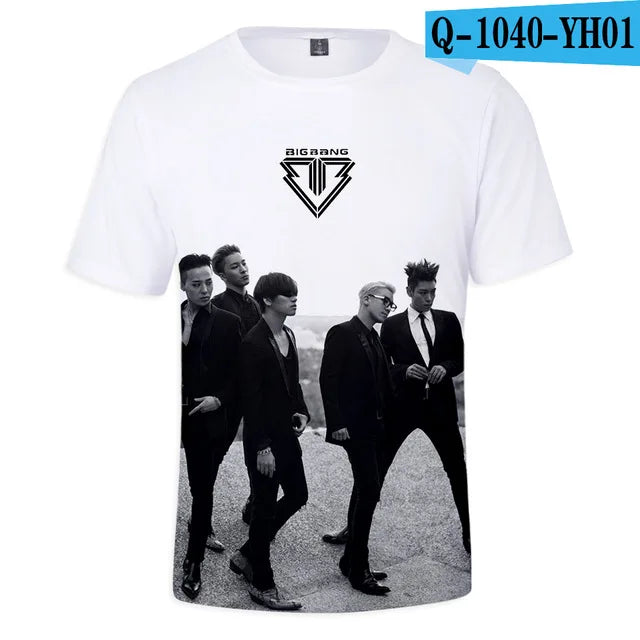 BIGBANG T Shirt Kpop G DRAGON T.O.P T Shirt Women Men Summer Short Sleeve Tee Korean Popular Fashion Gdragon Clothes For Fans