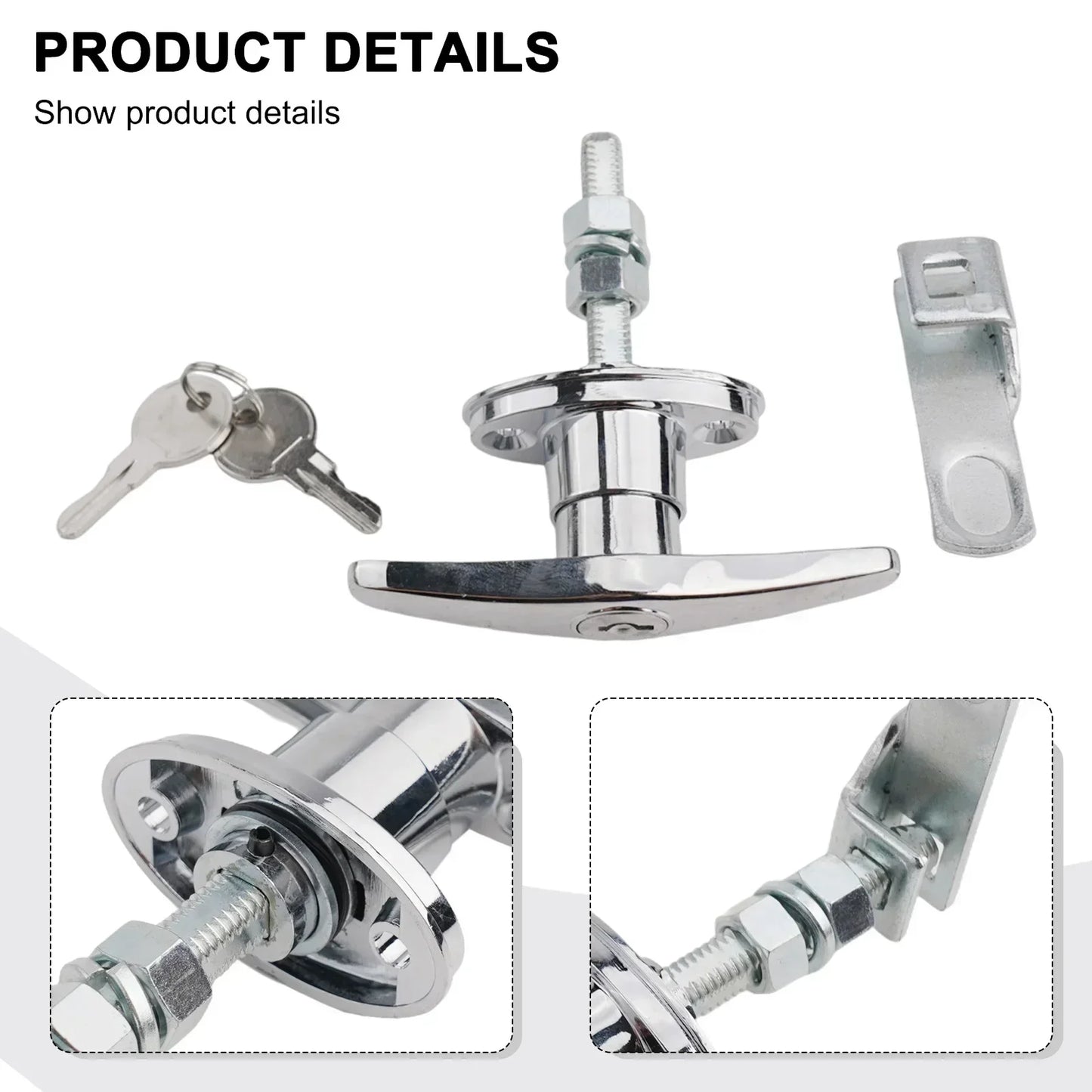 1pcs Garage Lock Door Handle With Keys Zinc Alloy Combination Door Lock Hardware Lock Mechanisms T Handle For Truck Garage Door
