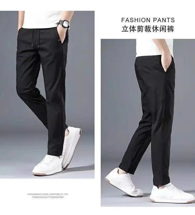 Casual Pants Men's Korean Version Summer Thin Men's New Sports Pants Loose and Versatile Trend Light Luxury Straight Trousers