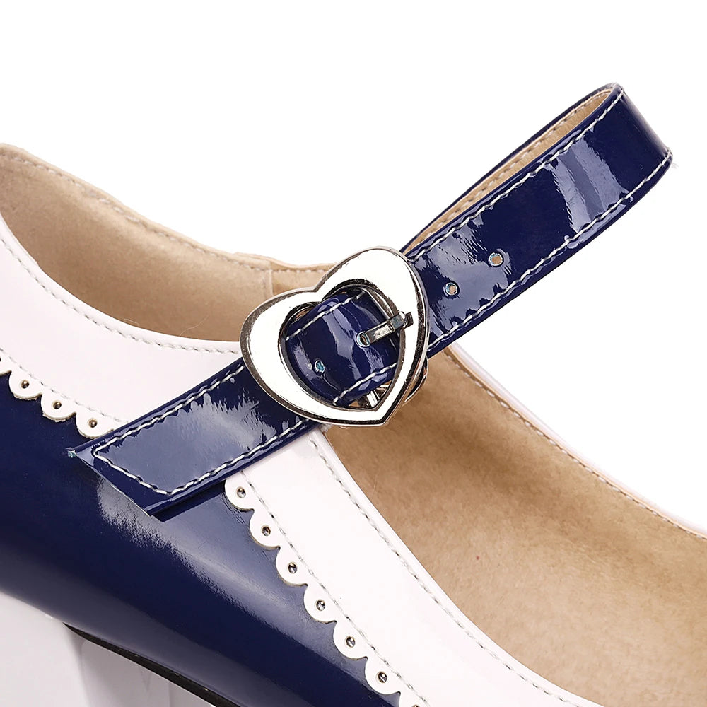 Women's shoes on Heels Women Mixed colors Platform Pumps Shallow Mouth Round Toe Shoes for Woman Mary Jane high heels Footwear