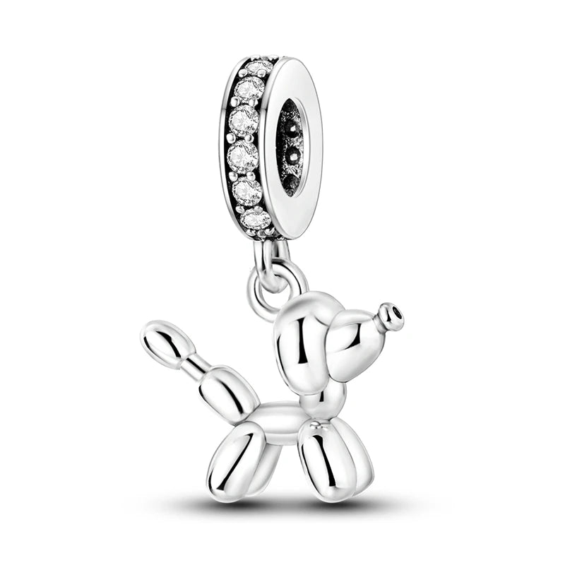925 Sterling Silver Girl Holding Dog Charms Beads Fit Original 925 Bracelet Making Gift for Woman Jewelry Diy Fashion Pendant