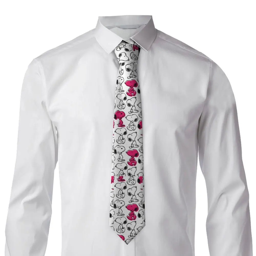 Snoopys & Woodstock Smile Giggle Laugh Neckties Silk 8 cm Neck Tie for Mens Shirt Accessories Cravat Wedding Accessories Office
