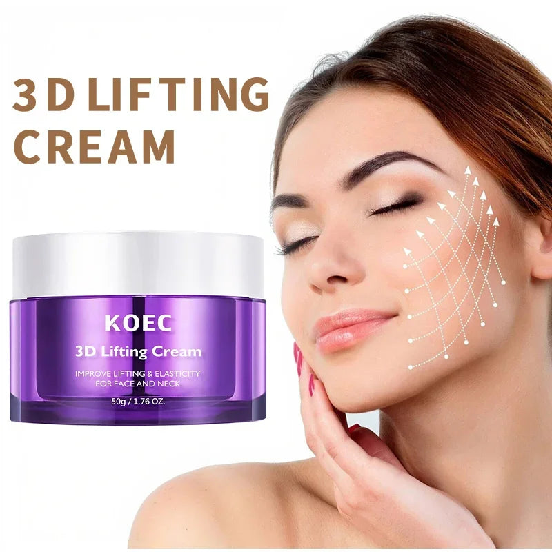 3D Face Neck Lifting Cream Deep Hydration Moisturizing Firming Improve Skin Elasticity Nourishing Facial Cream Korean Skincare