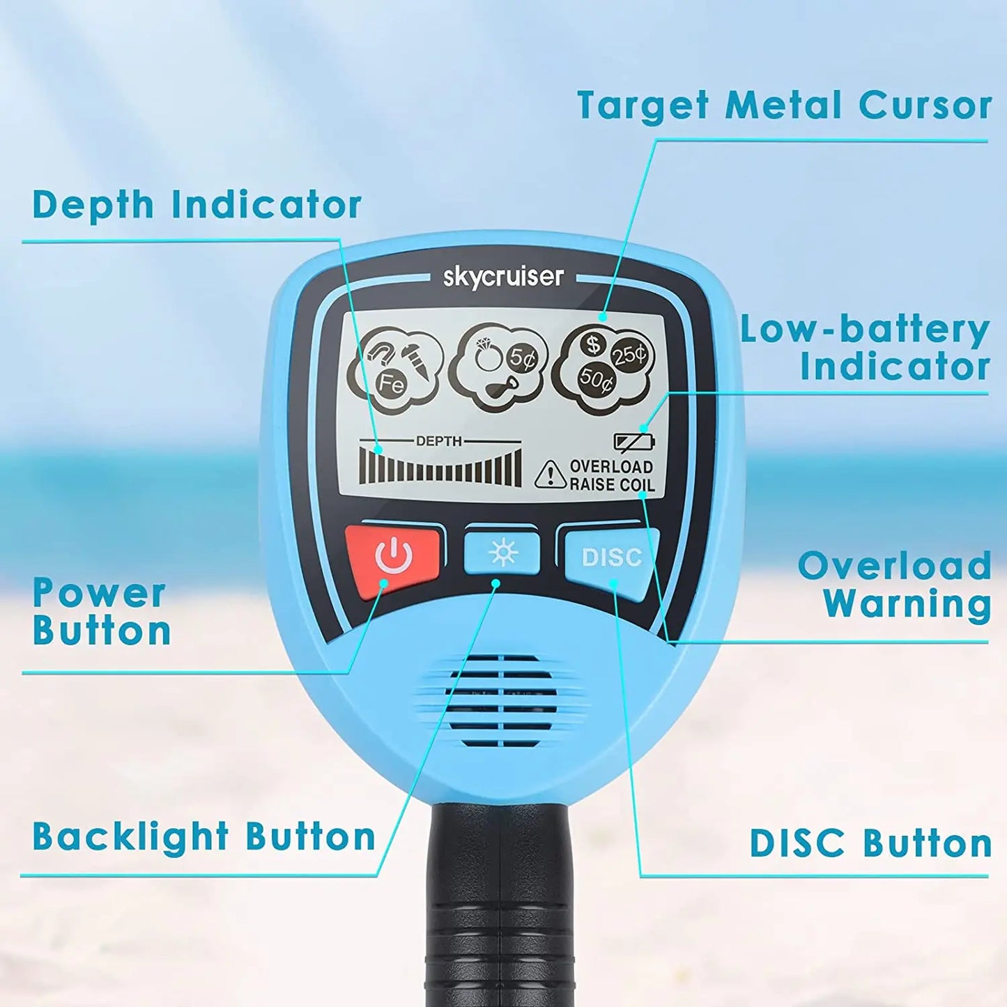Metal Detector MD-1012 Underground Beach Treasure Hunter Detector Tool Gold Finder Metal Seeker Beginner Parents-Kids Gift