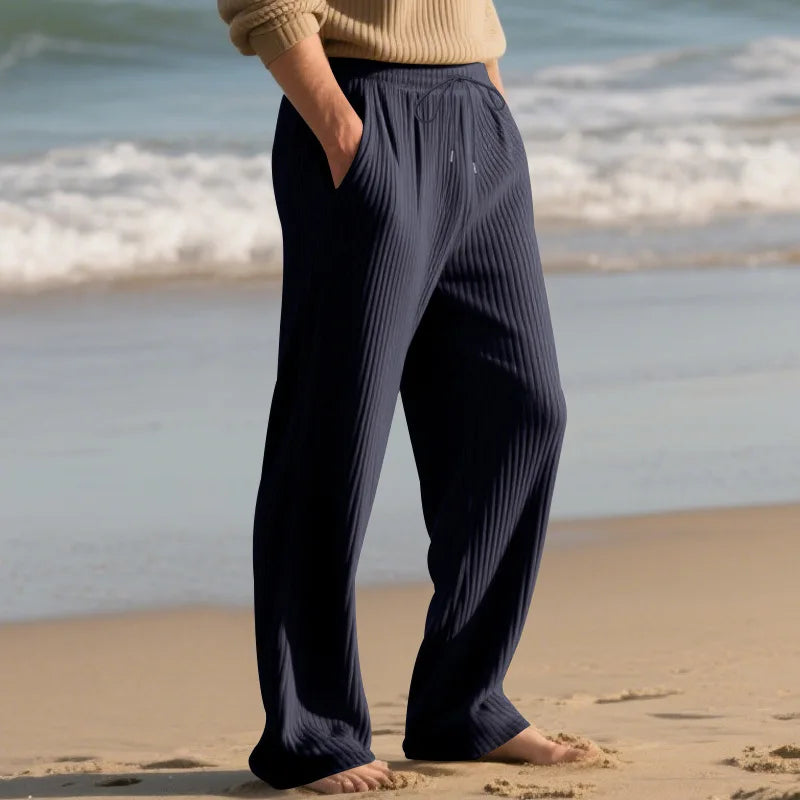 European and American Independent Station Men's Casual Trousers Loose Straight Pants Pit Strips Jacquard Wide Leg Pants