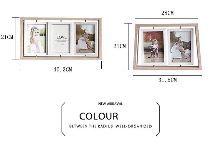 Picture Frames 4x6 Rotating Family Photo Frame,Office Desk Decor Wedding Gift, Floating Double-Sided Glass Tabletop Standing