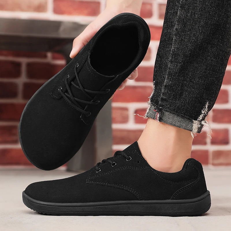 Barefoot Men's Sneakers With Wide Toe Nose Feet Minimalist Cow Suede Leather Upper Casual Man Shoes Footwear For Woman