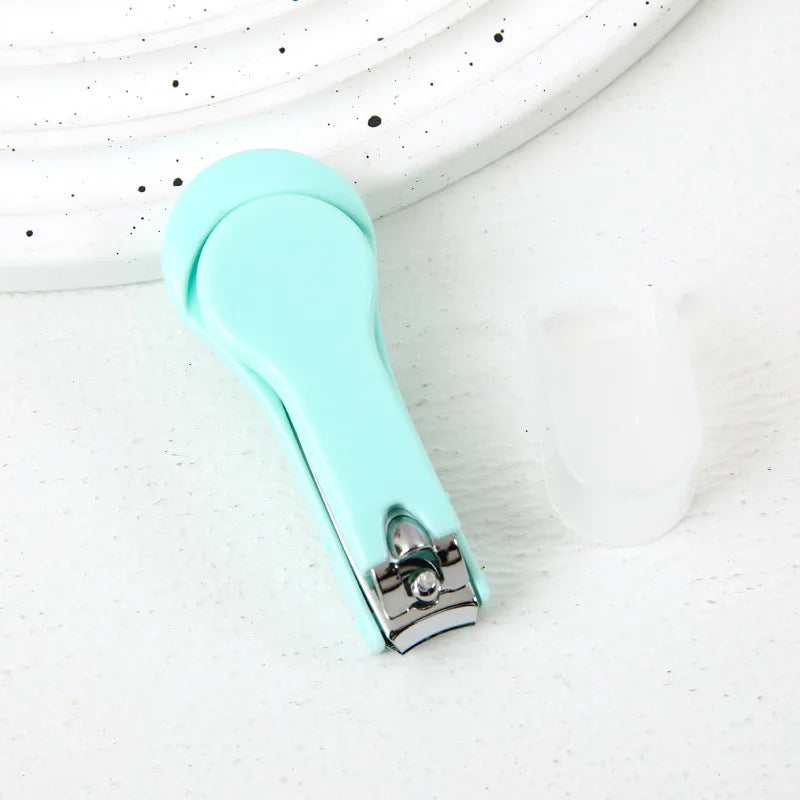 Nail Clipper Anti-Splash Portable 1pc Stainless Steel Cute Macaron Colors Compact Design Home Travel Manicure Nail Tools