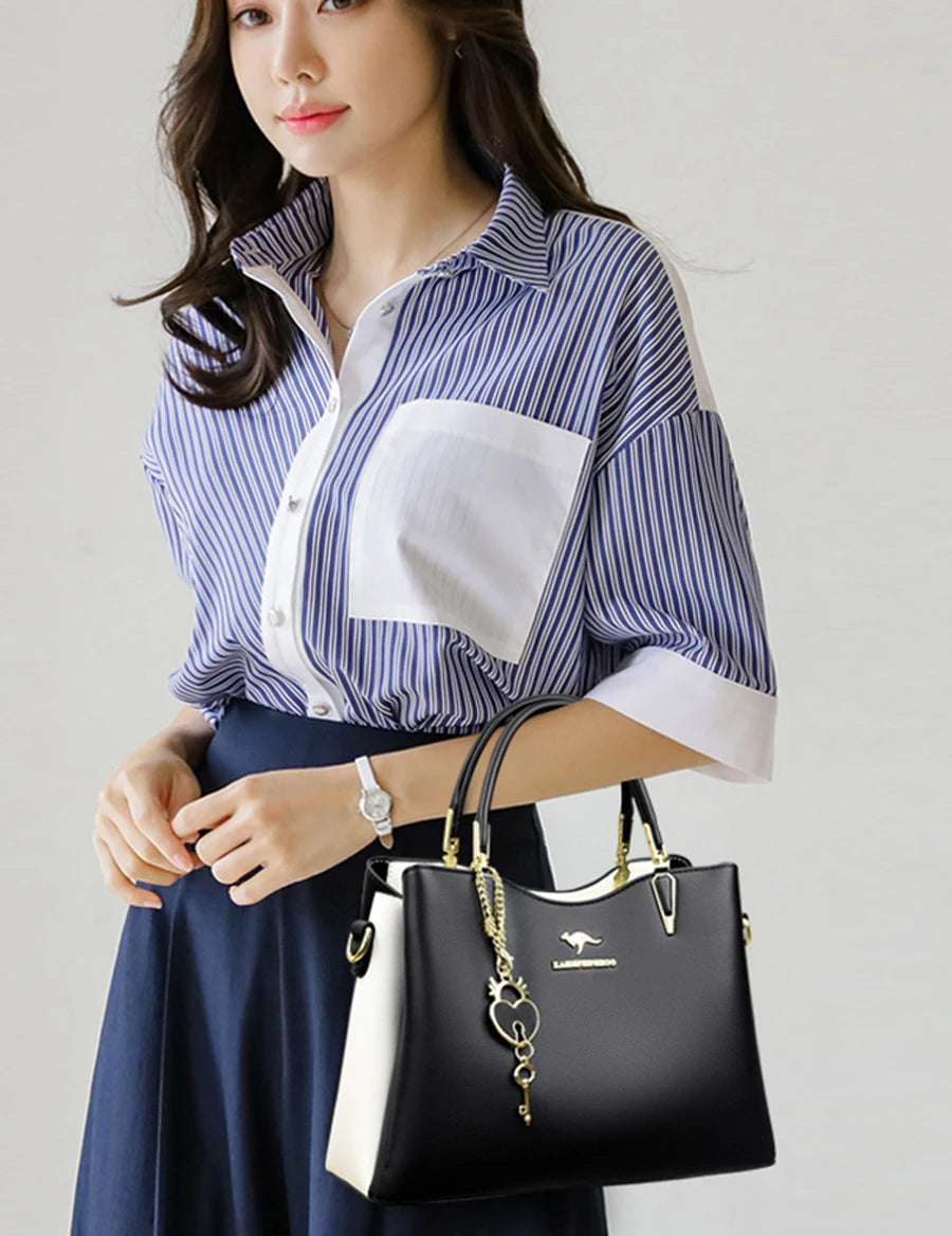 Ladies Quality Leather Shoulder Bags 2023 Luxury Handbags For Womens Designer Fashion Large Capacity Casual Tote Bag Sac A Main