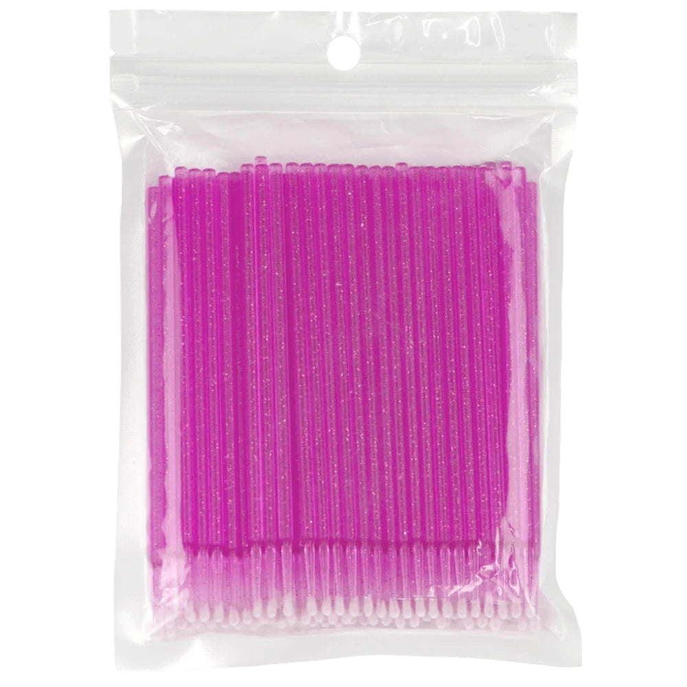 100pcs Eyelash Cleaning Brushes Micro Cotton Swab Individual Removing Makeup Brush Eyelashes Microbrush For Beauty Clean Tools