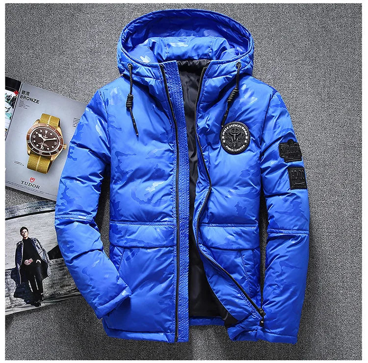 Men's Winter Warm White Duck Down Jackets Men Outwear Thick Snow Parkas Hooded Coat Male Casual Thermal Windproof Down Jacket