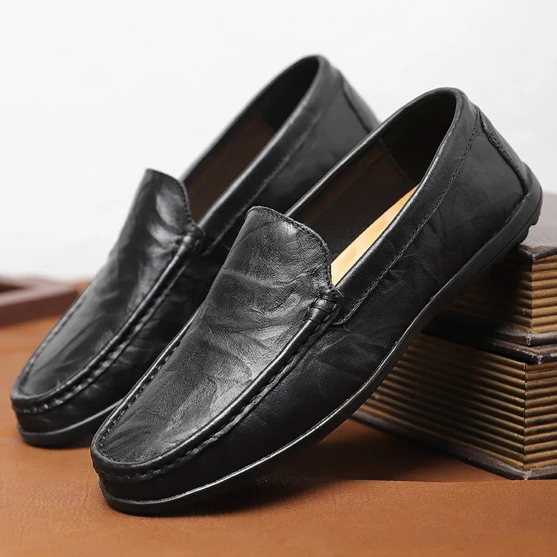 Genuine Leather Men Casual Shoes Luxury Brand Comfortable Man Loafers Italian Moccasins Breathable Slip on Men Driving Shoes