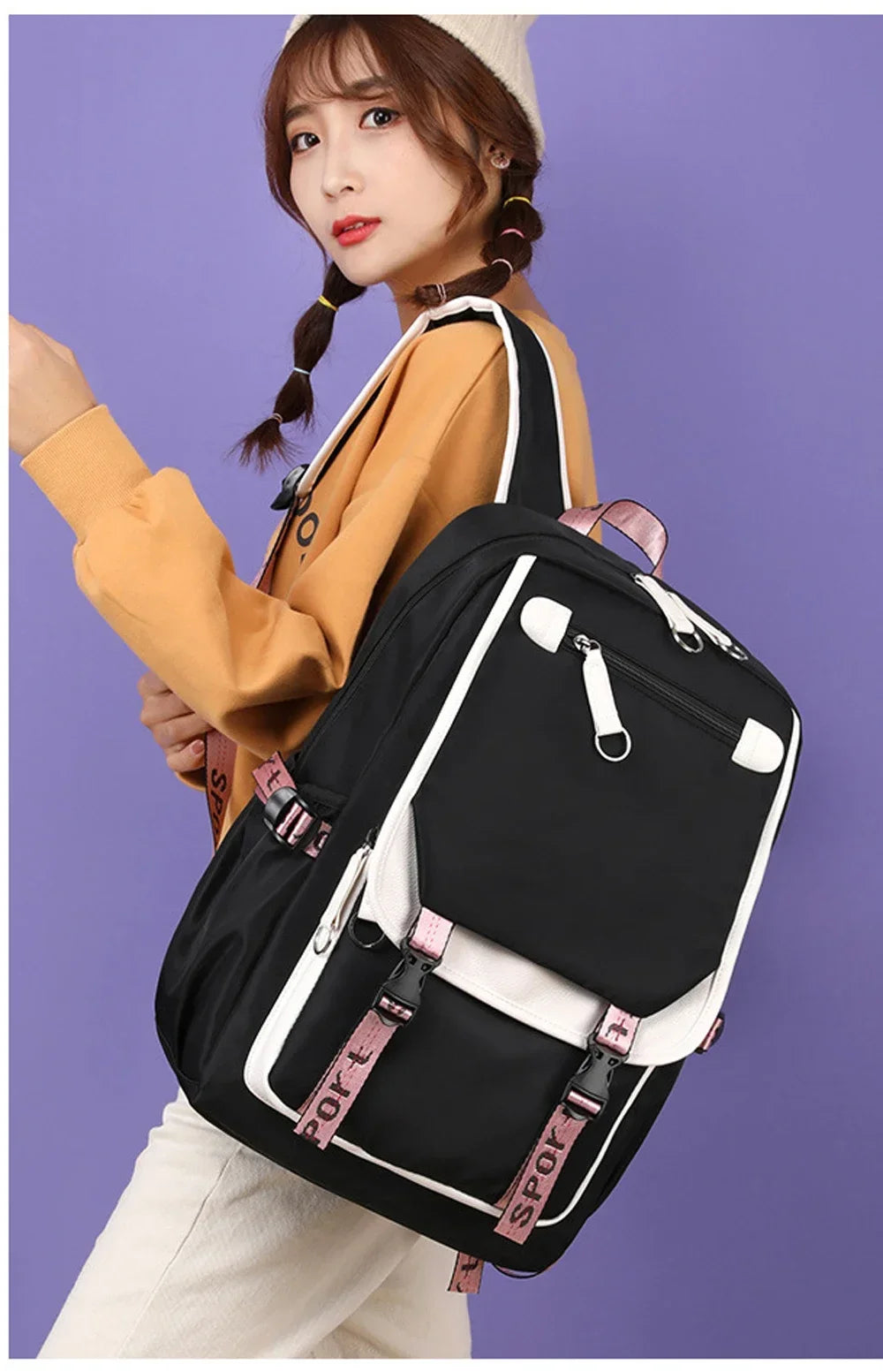 Cat Anime Cartoon School Bag New Fashion Backpack Back To School Cute Kawaii Backpack School Bags for College Student Mochila