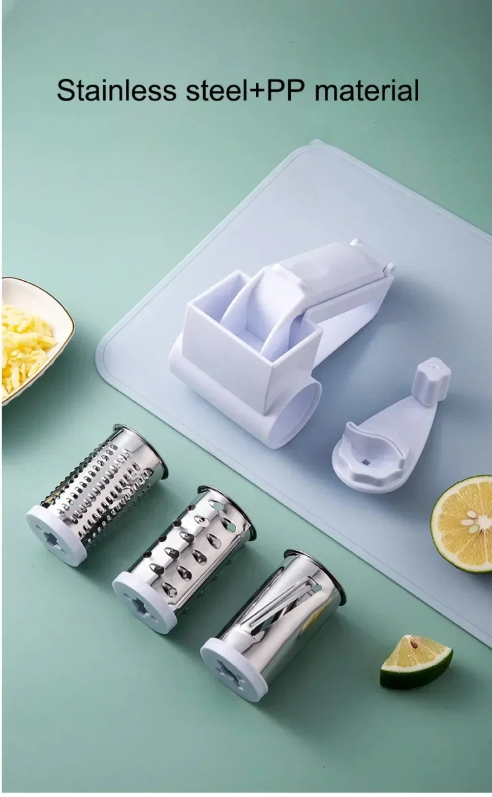 1 and 3 In 1 Kitchen Supplies Plastic Hand cranked rotating cheese planer creative cheese grater Multi functional cheese grater