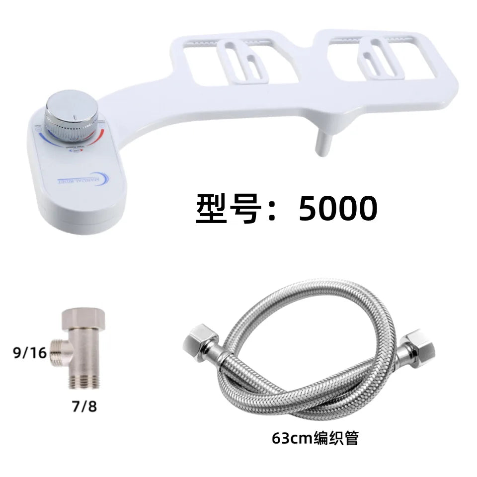 Non-Electric Bidet - Self Cleaning Dual Nozzle Frontal and Rear Wash Fresh Water Bidet Toilet Seat Attachment Easy Installation
