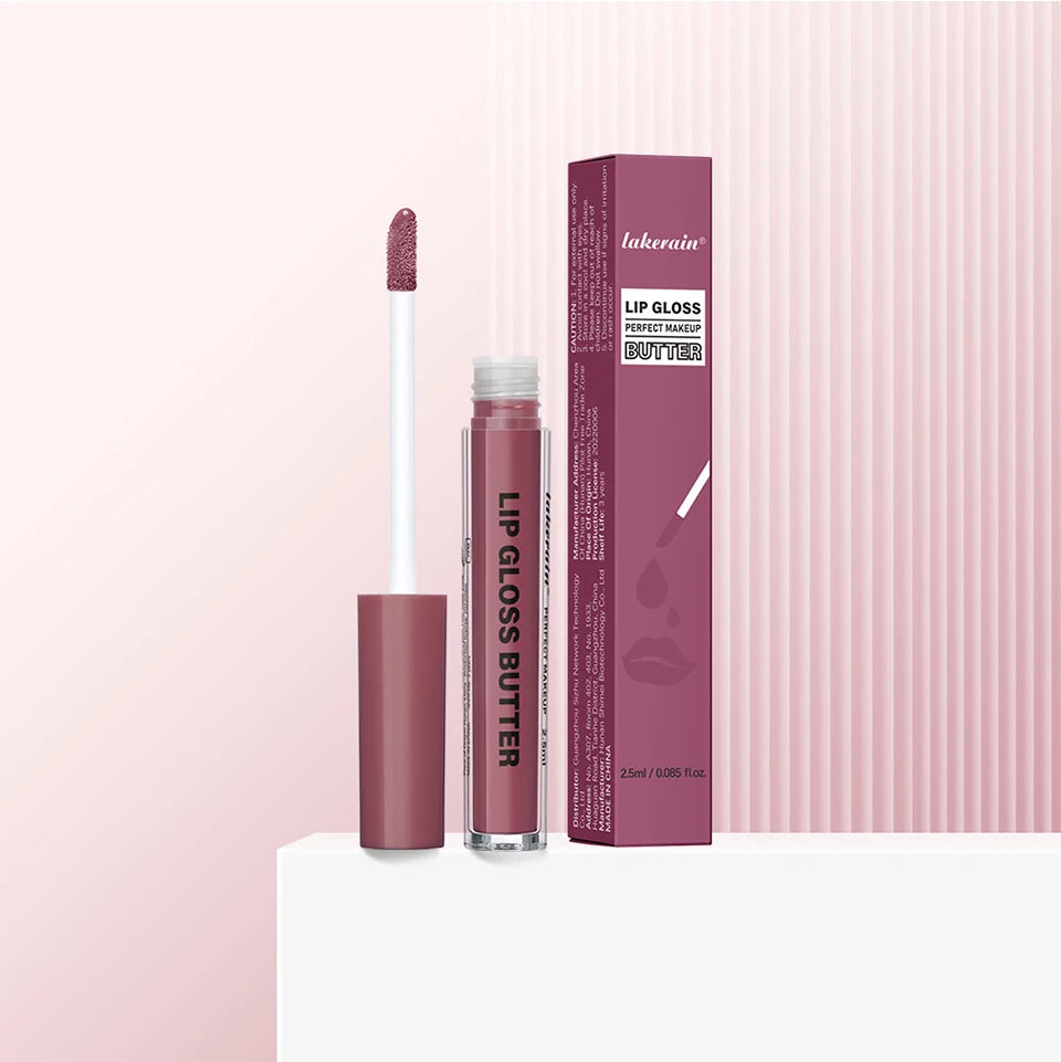 Lakerain Lip Gloss Butter  Long Lasting Non-stick  Beauty Waterproof Lip Stain Makeup Plumping Hydrating Lip Gloss Cosmetics