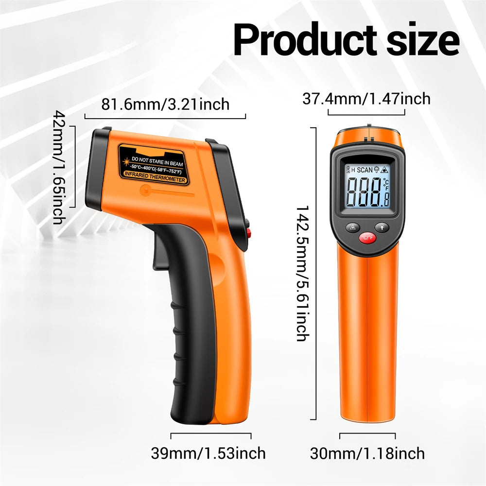 Digital Infrared Thermometer Non-contact Thermometer Industrial Precision Laser Temperature Meter Pyrometer Instrument Tool