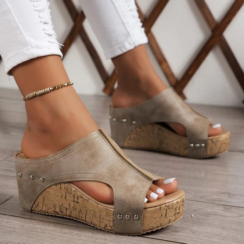 Fashion Woman Sandals Shoes Wedge Ladies Shoes Breathable Slip On Women's Sandals Comfortable Sandalias Mujer Footwear Female